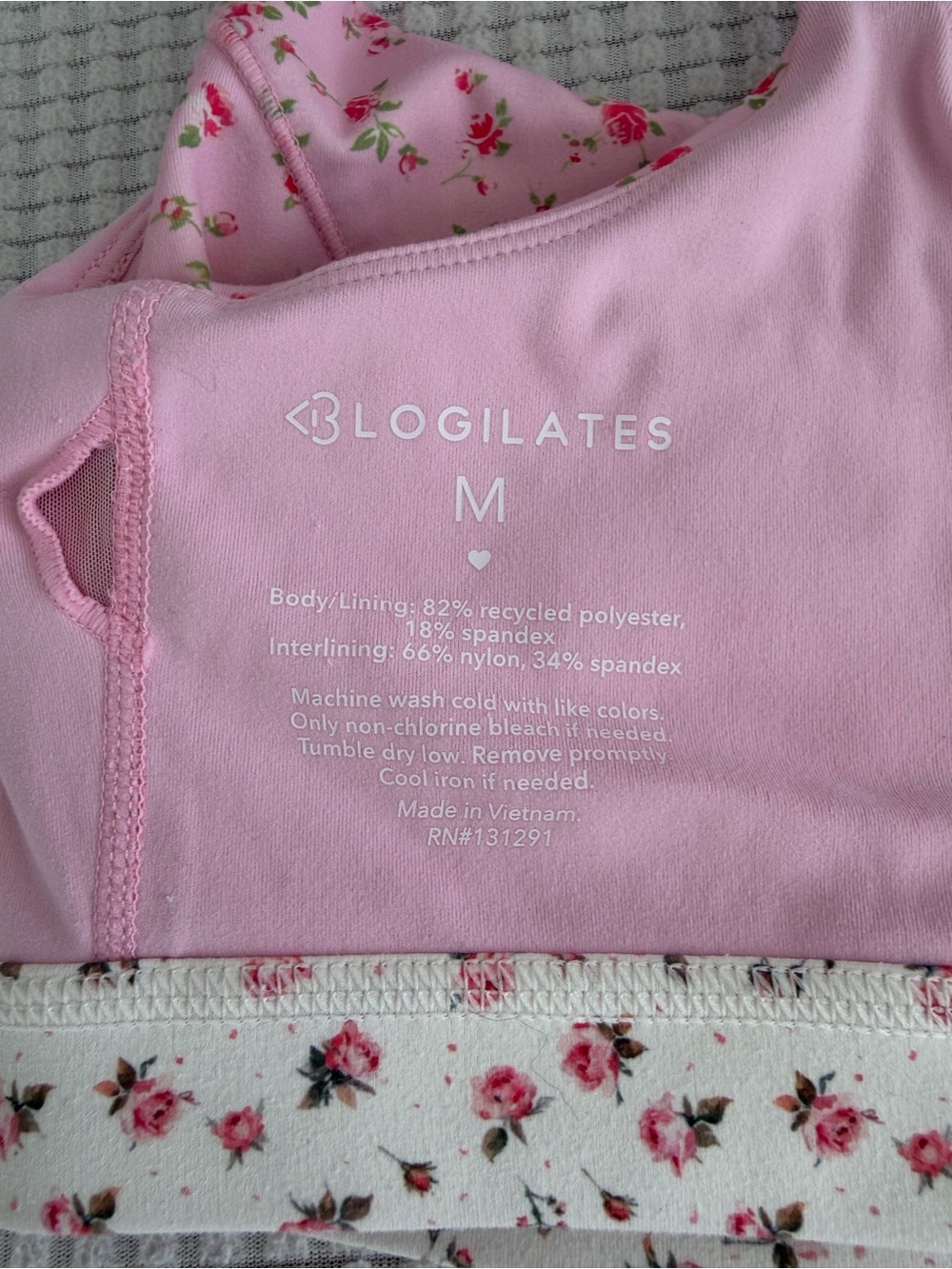 Blogilates Floral Ruffle Sports Bra, SIZE M - Picture 4 of 5